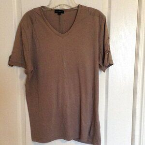 Urban Behavior Men's Size L Short Sleeve V-Neck T-Shirt Brown Causal